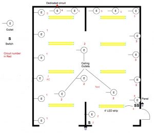 24x24 garage Lighting Layout